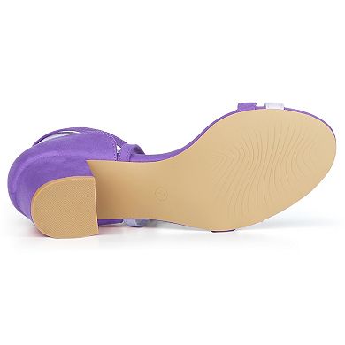 Women's Open Toe Color Block Heel Lace Up Sandals