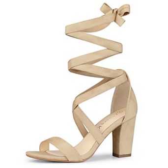 Women's Lace Up Block Heels Sandals