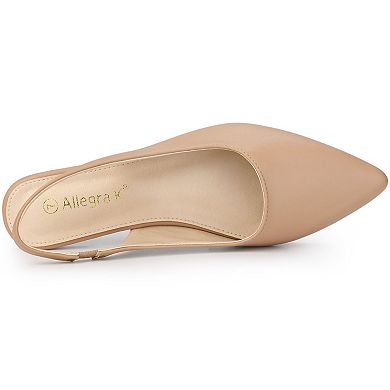 Women's Pointed Toe Pumps Slingback Flat Pumps