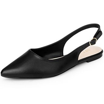 Women's Pointed Toe Pumps Slingback Flat Pumps