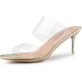 Women's Clear Slide Stiletto Heel Sandals