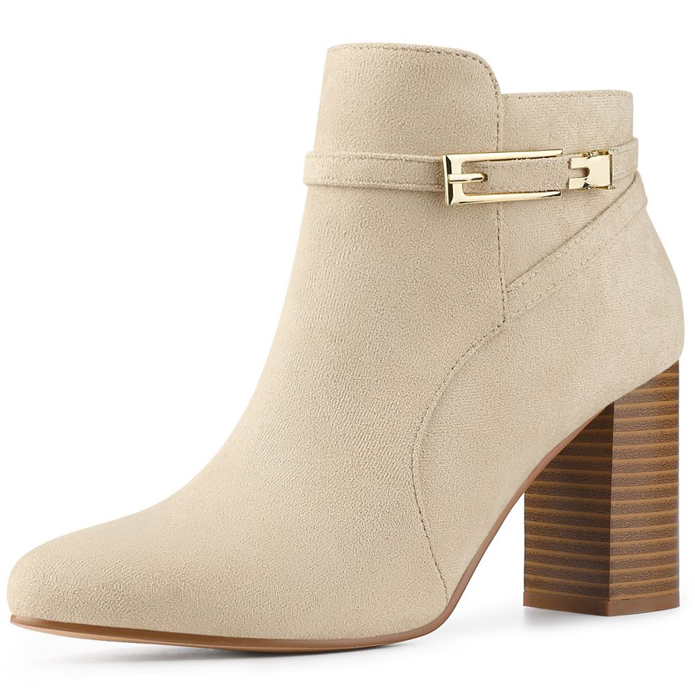 Women's Ankle Boots elegant British Style Chunky High Heel Round Toe