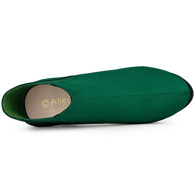 Women's Round Toe Block Heels Chelsea Ankle Boots