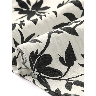 Women's Floral Sleeveless Self-Tie Ruffled Neck Casual Tank Top