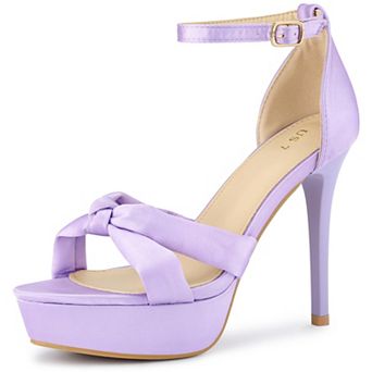 Women's Platform Heels Twist Knot Stiletto Heel Satin Heel Sandals
