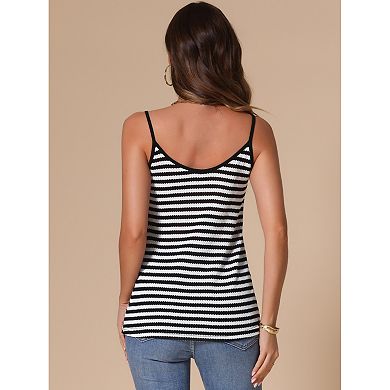 Striped Tank Top for Women's Summer Casual Camisole Sleeveless Spaghetti Strap Tops