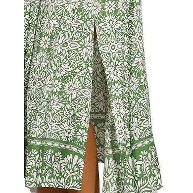 Floral Dresses for Women's Off Shoulder Smock Midi Dress