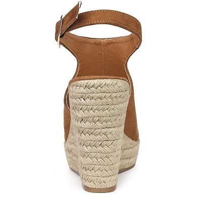 Women's Peep Toe Slingback Platform Espadrilles Wedge Heels Sandals