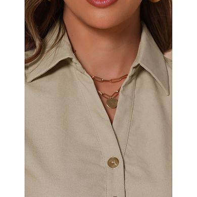 Summer Linen Dress for Women's Sleeveless V Neck Collared Button Casual Beach Solid Loose Dresses