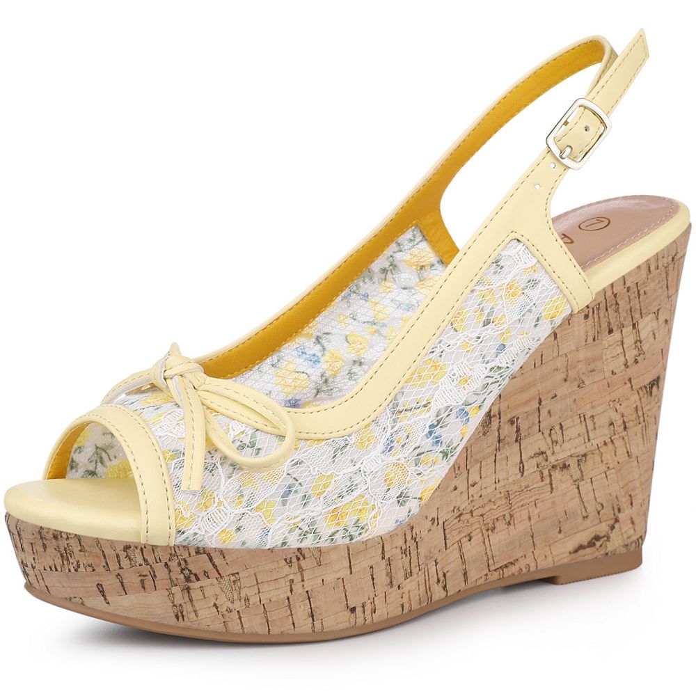Chelsey Wedge Buckle Platform White Summer Sandals