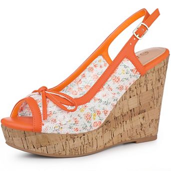 Women's Lace Platform White Wedges Wedge Heel Sandals