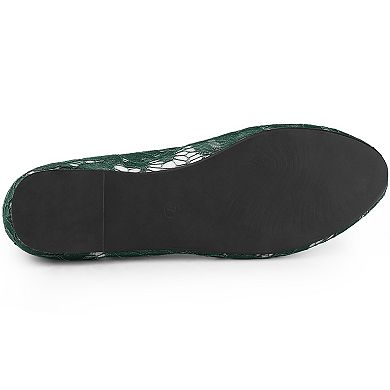 Women's Lace Mesh Floral Slip on Breathable Ballet Flats