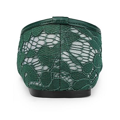 Women's Lace Mesh Floral Slip on Breathable Ballet Flats