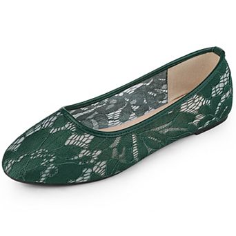 Women's Lace Mesh Floral Slip on Breathable Ballet Flats