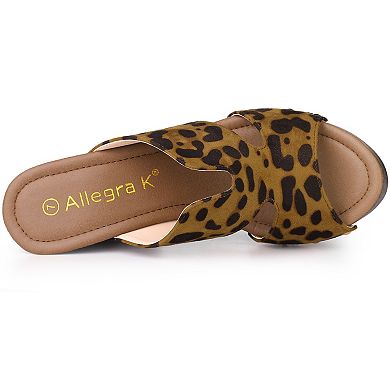Women's Platform High Block Heel Slides Sandals