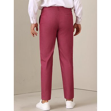 Dress Pants for Men's Pleated Front Tapered Leg Business Chino Trousers