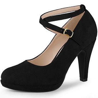 Women's Platform Cross Strap Stiletto Heels Mary Janes Pumps