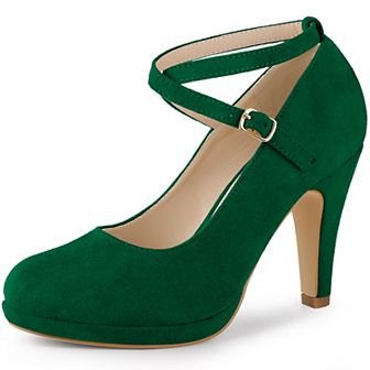 Women's Platform Cross Strap Stiletto Heels Mary Janes Pumps