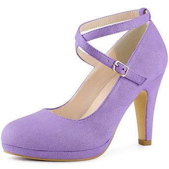Women's Platform Cross Strap Stiletto Heels Mary Janes Pumps