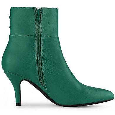 Women's Pointed Toe Buckle Stiletto Heels Ankle Boots