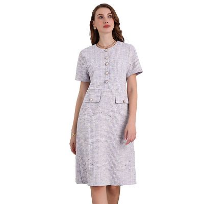 elegant tweed dress A-Line V-Neck Sleeveless Spaghetti Straps Acetate Satin Prom Dress  COCOMELODY CS0826 main image 1