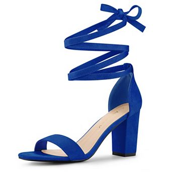 Women's Lace Up and Ankle Strap Chunky Heel Sandals