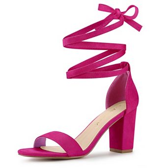 Women's Lace Up and Ankle Strap Chunky Heel Sandals