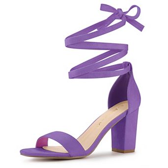 Women's Lace Up and Ankle Strap Chunky Heel Sandals
