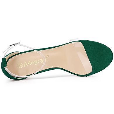 Women's Open Toe Clear Ankle Strap Stiletto Heel Sandals