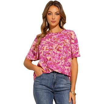 Floral Blouse for Women's Ruffle Sleeve Causal Cute Summer Top