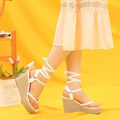 Women's Platform Strappy Slingback Flip Flops Wedge Sandals
