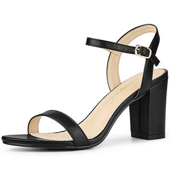 Women's Open Toe Slingback Heels Ankle Strap High Block Heel Sandals