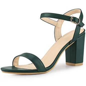 Women's Open Toe Slingback Heels Ankle Strap High Block Heel Sandals
