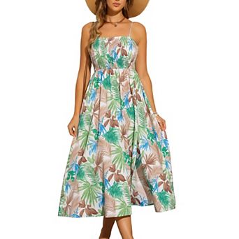 Dress for Women's Sleeveless Camisole Dress Floral Long Casual Dress