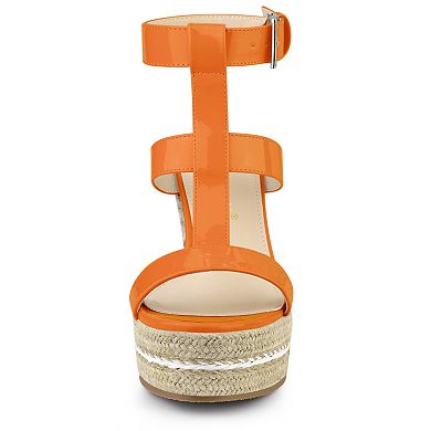 Women's Strappy Espadrille Wedges Platform Sandals
