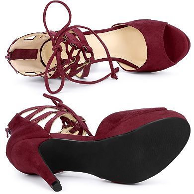 Women's Platform Gladiator Strappy Open Toe Stiletto High Heel Sandals