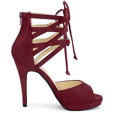 Women's Platform Gladiator Strappy Open Toe Stiletto High Heel Sandals