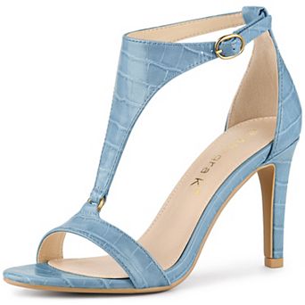 Women's T Strap Open Toe Stiletto Heel Sandals