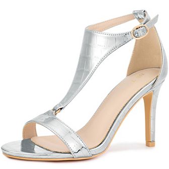 Women's T Strap Open Toe Stiletto Heel Sandals