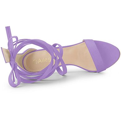 Women's Open Toe Stiletto Heel Lace Up Heels Sandals