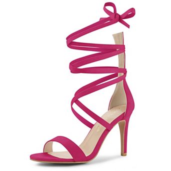 Women's Open Toe Stiletto Heel Lace Up Heels Sandals