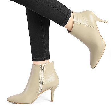Women's Pointed Toe Zipper Stiletto Heel Ankle Boots