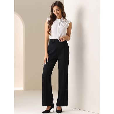 Ruffles Bodysuit Tops for Women's Mock Neck Cap Sleeve Button Down Leotard Shirt