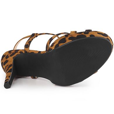 Women's T Strap Slingback Platform Stiletto Heel Sandals