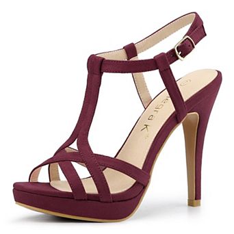 Women's T Strap Slingback Platform Stiletto Heel Sandals