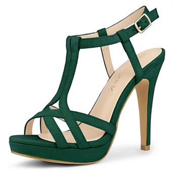 Women's T Strap Slingback Platform Stiletto Heel Sandals