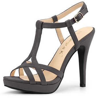 Women's T Strap Slingback Platform Stiletto Heel Sandals