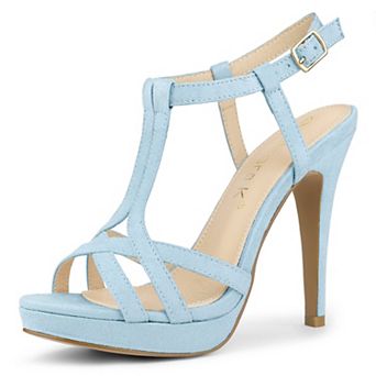 Women's T Strap Slingback Platform Stiletto Heel Sandals
