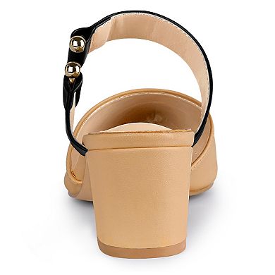 Women's Pointed Toe Chunky Heel Dress Mules Pumps