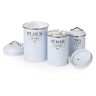 Canister Set for Kitchen Counter, for Flour, Sugar, Tea Storage, 125oz Total